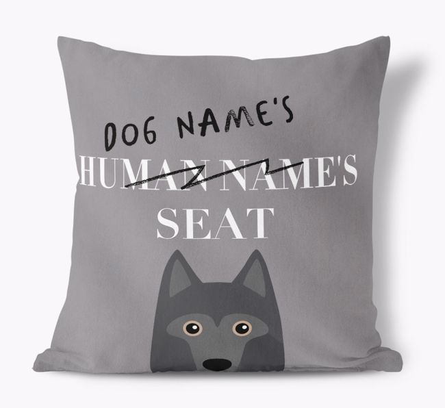 Human's Seat: Personalized {breedFullName} Canvas Pillow